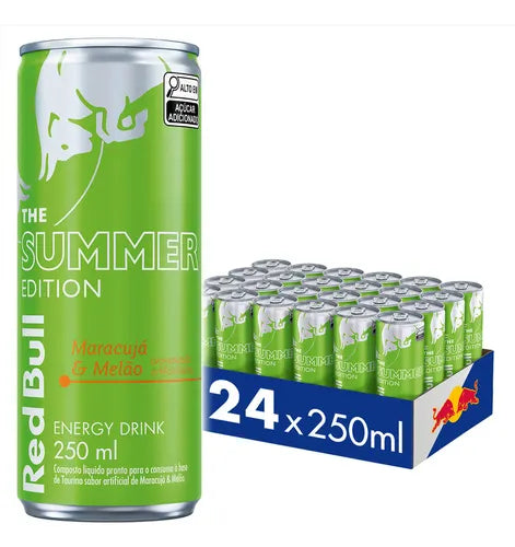 Energético Red Bull Energy Drink Maracujá e Melão Summer Edition Lata 250ml 24 UNIDADES