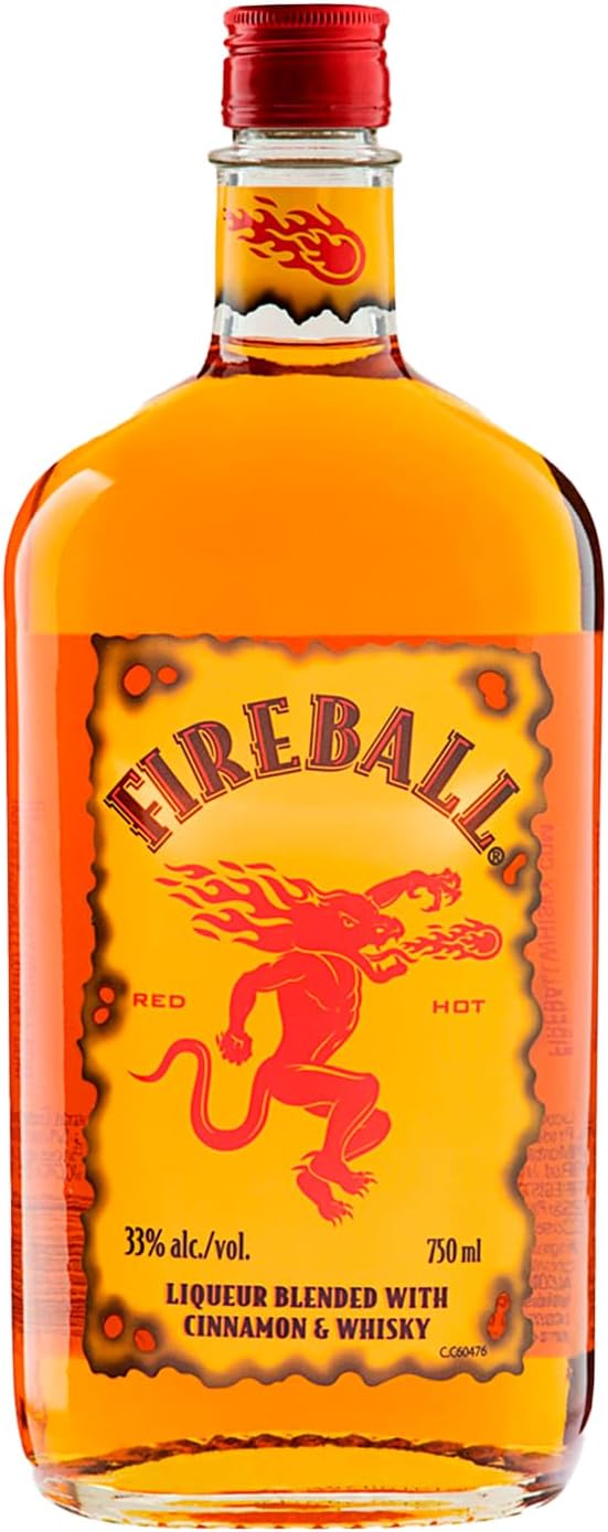 Kit Licor de Whisky Fireball 750ml + 2 Copos Shot