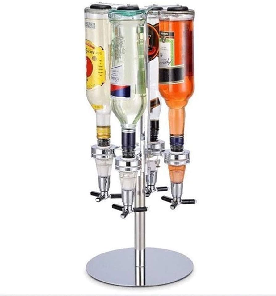 Porta Bebidas Giratório Com Dosador Automático 4 Garrafas